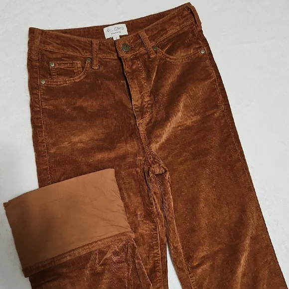Pilcro Rust Corduroy Cuffed Pants - Picture 2 of 10